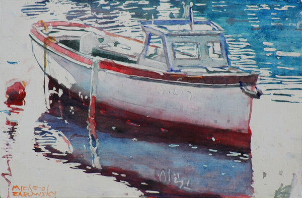 Fishing Boat Mevagissey UK 8x12 Painting Micheal Zarowsky