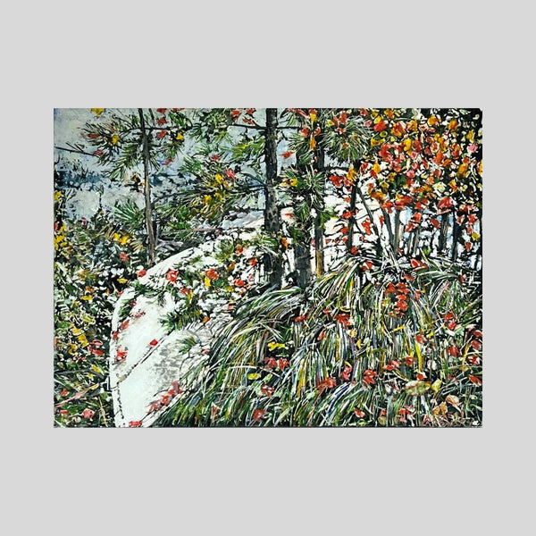 Canoe Autumn Devils Lake, 18" x 24" Painting Micheal Zarowsky