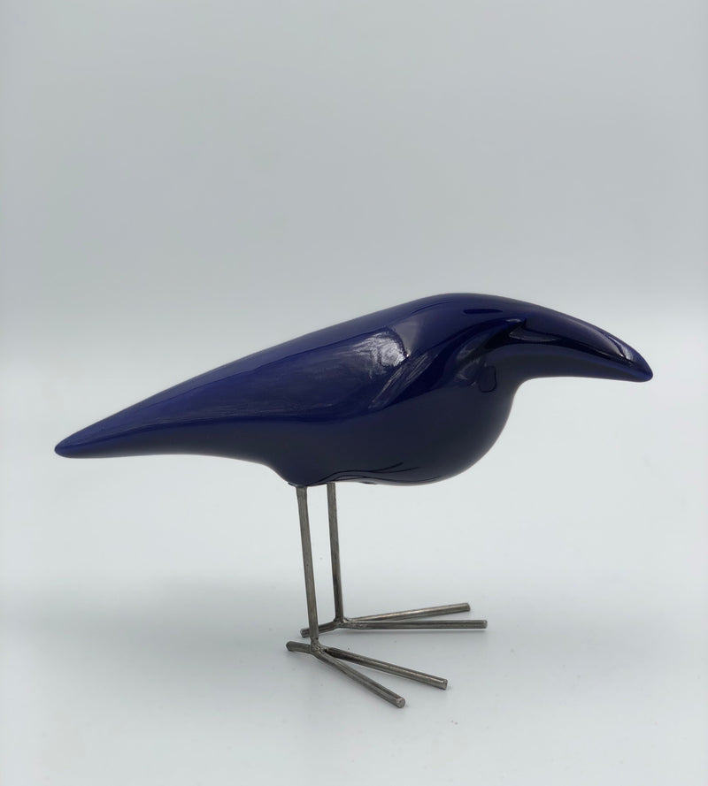 Ceramic Crow, 8" x 12" x 6" Sculpture F. Faraji