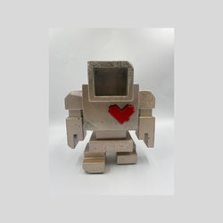 CHAMP-SHAVE 1FT Lovebot (Pale Gold with Metallic Red Heart), 12" x 12" x 10" Sculpture Matthew Del Degan