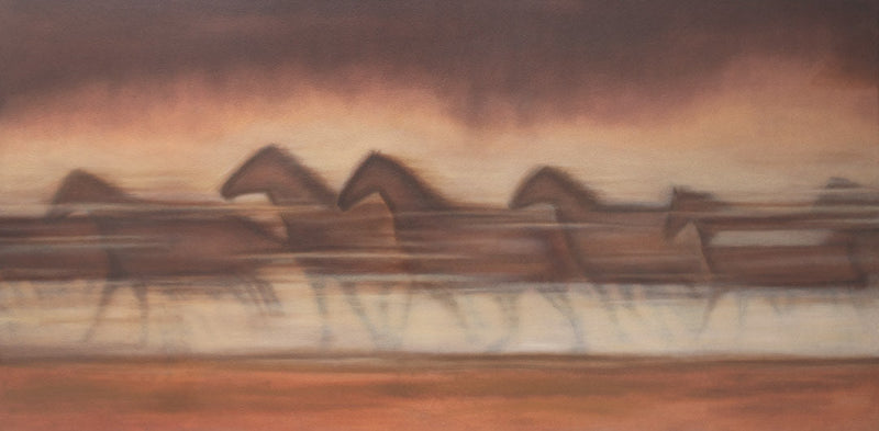 Horses in Motion, 30" x 60" Painting Stephen Perry