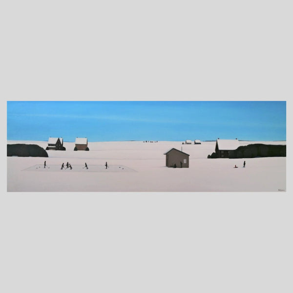 “Neighbourhood Tournament,” 20" X 60" Painting Momo Simic