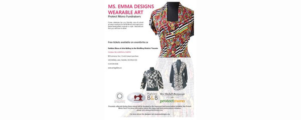 MS. EMMA DESIGNS WEARABLE ART: PROTECT MONO FUNDRAISER - October 9 - 10, 2019
