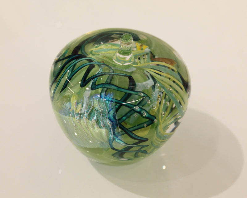 "Glass Apple, "3.25 x 3.25" Sculpture Alyssa Getz & Tommy Cudmore