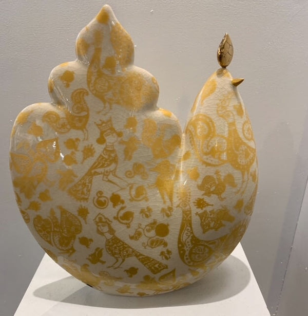 Golden Rooster, 10.25"x 9" x 3" Artwork Reza