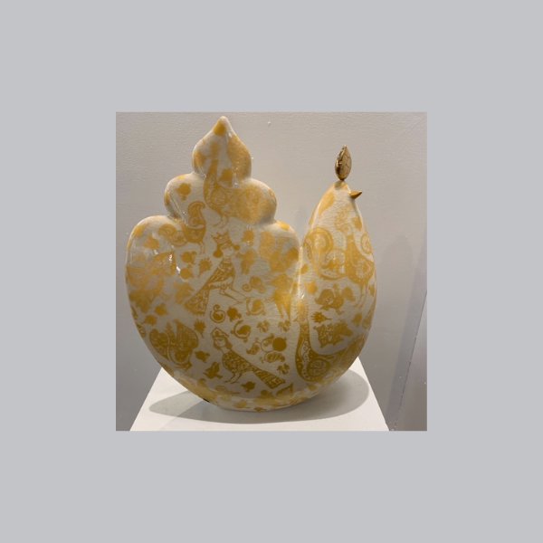 Golden Rooster, 10.25"x 9" x 3" Artwork Reza