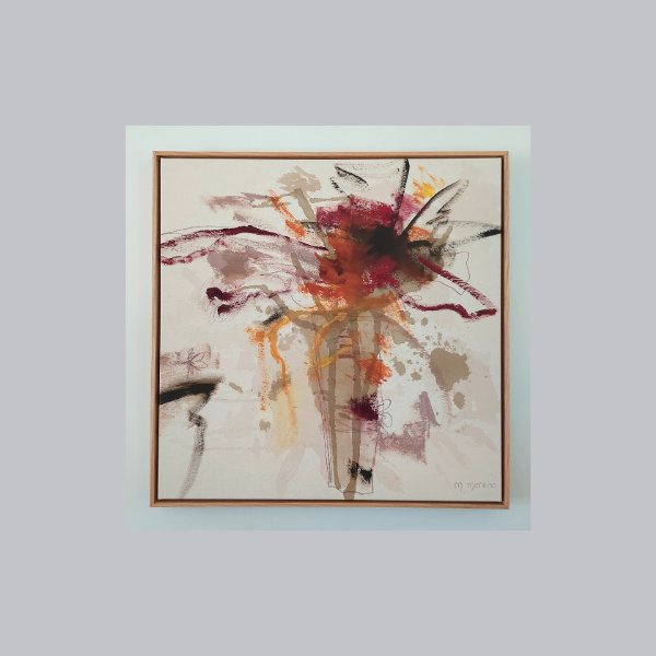 Hojas secas, 30" x 30" Painting Maria Moreno