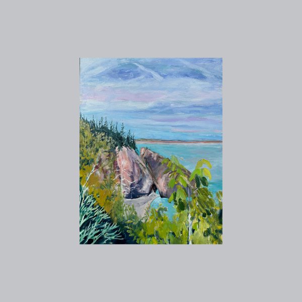 Hopewell Rock, 40" x 30" Painting Natasha Lehman