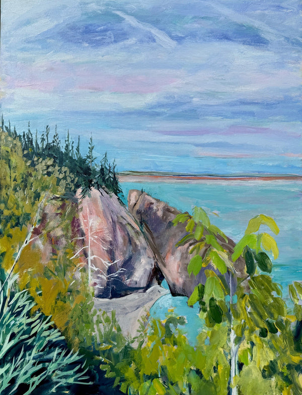 Hopewell Rock, 40" x 30" Painting Natasha Lehman