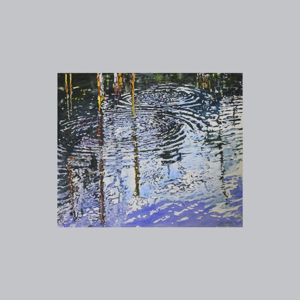 Infinity Rings with Autumn Reflection 11 Dan Lake Beaver Pond, 18" x 22" Painting Micheal Zarowsky