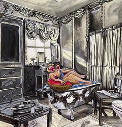 Number 1, Nazanin Sepand, 14" x 17". Painting Nazanin Sepand