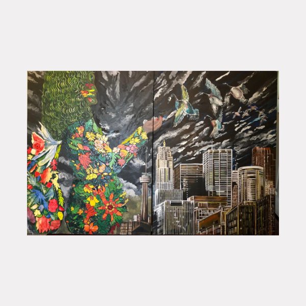 Number 1 (series 2), Nazanin Sepand, 39" x 60" in 2. Painting Nazanin Sepand