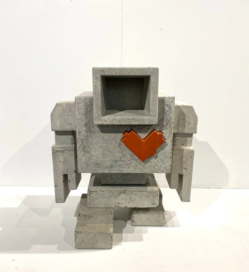 Original 2ft tall Concrete Lovebot, 24"x 20.5"x11" Matthew Del Degan