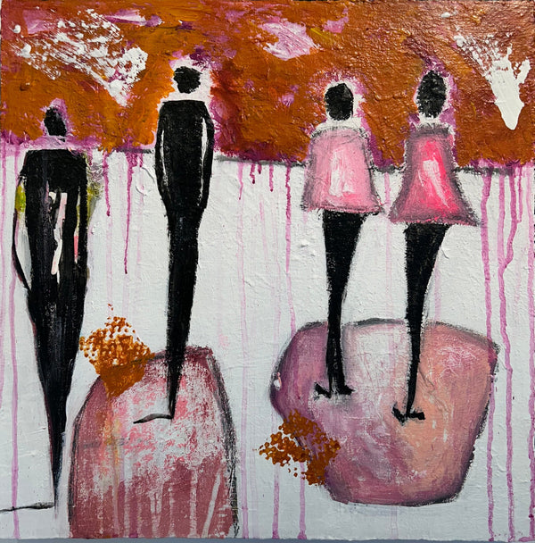 Show Girls, 18" x 18" Painting Libby Sims