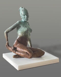 Sitting Ballerina, 8" x 6.5" x 6.5" Sculpture Alan Sakhavarz