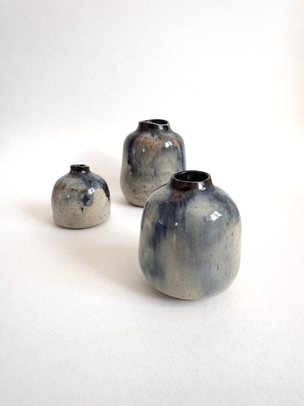 Soft Tide Vase Trio, 4.25" x 3" x 2.5" Painting Susie Lee