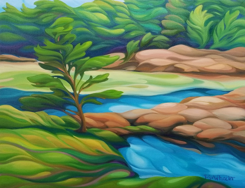 Spring Pond, 14" x 18" Painting Jan Wheeler