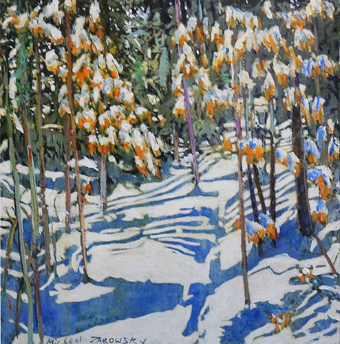 stragglers, 16" x 16" Painting Micheal Zarowsky