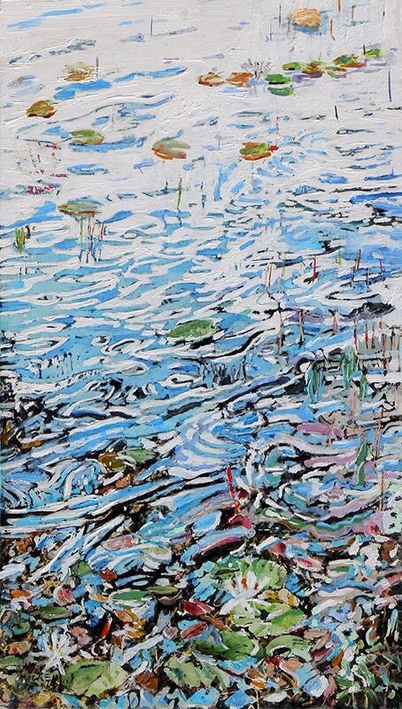 Summer Water Dazzle 8, 28" x 16" Painting Micheal Zarowsky