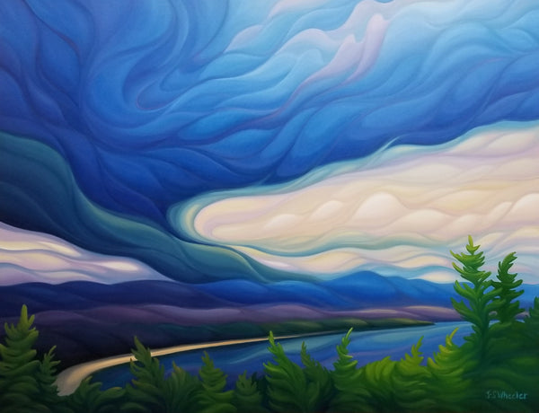 The View Above Agawa Bay, 30" x 40" Painting Jan Wheeler