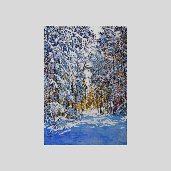 "Trail thru an overnight snowfall, " 37 x 26" Painting Micheal Zarowsky