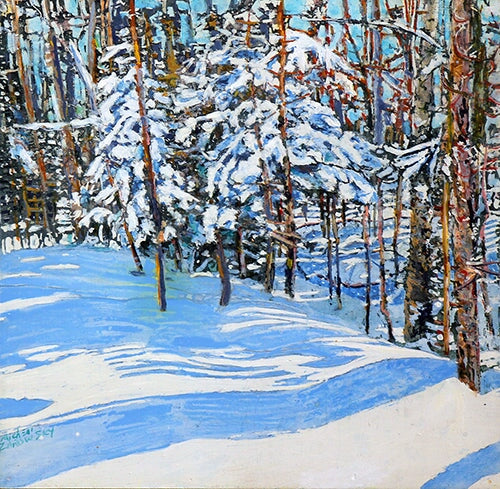winterligjt #1, 16" x 16" Painting Micheal Zarowsky