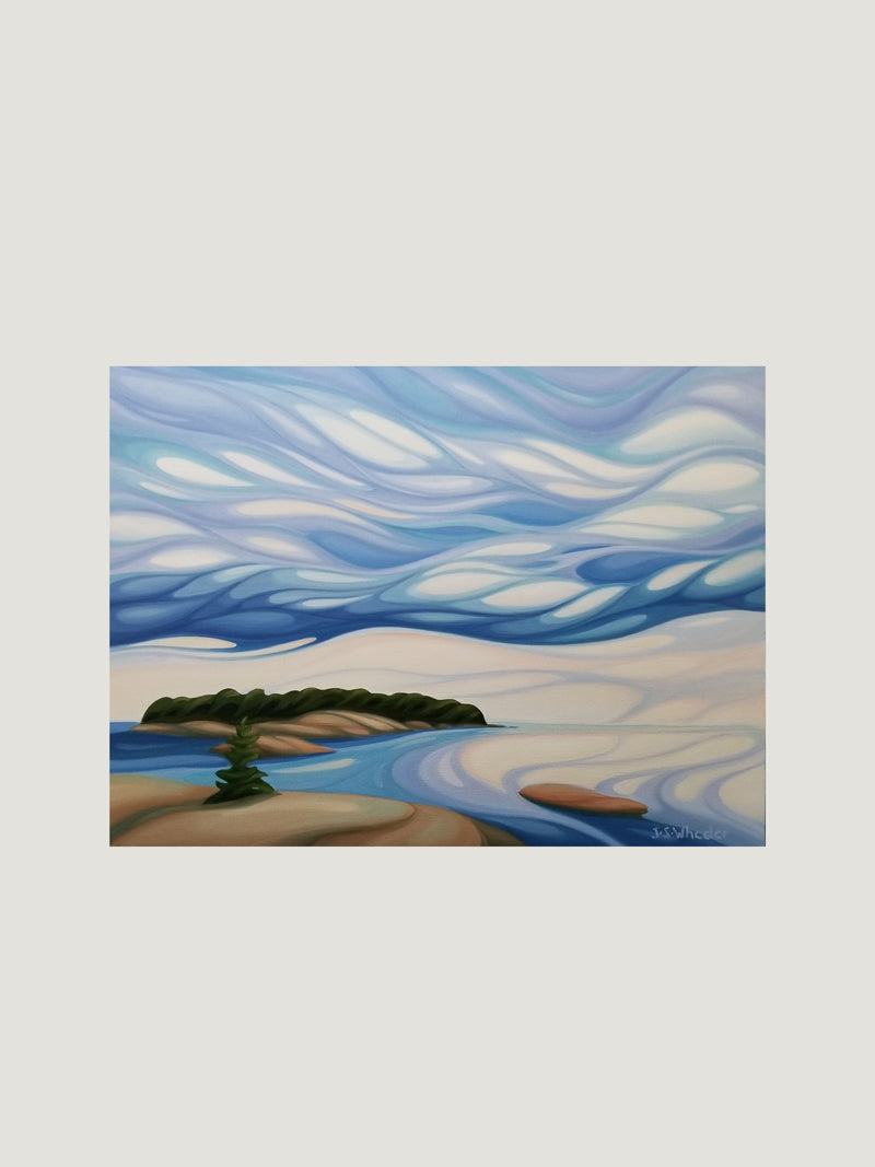 Woven Skies of Georgian Bay, 18" x 24" Painting Jan Wheeler