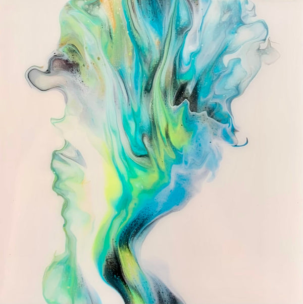 Aqua Green, 6" x 6" Painting Wendy Mataija