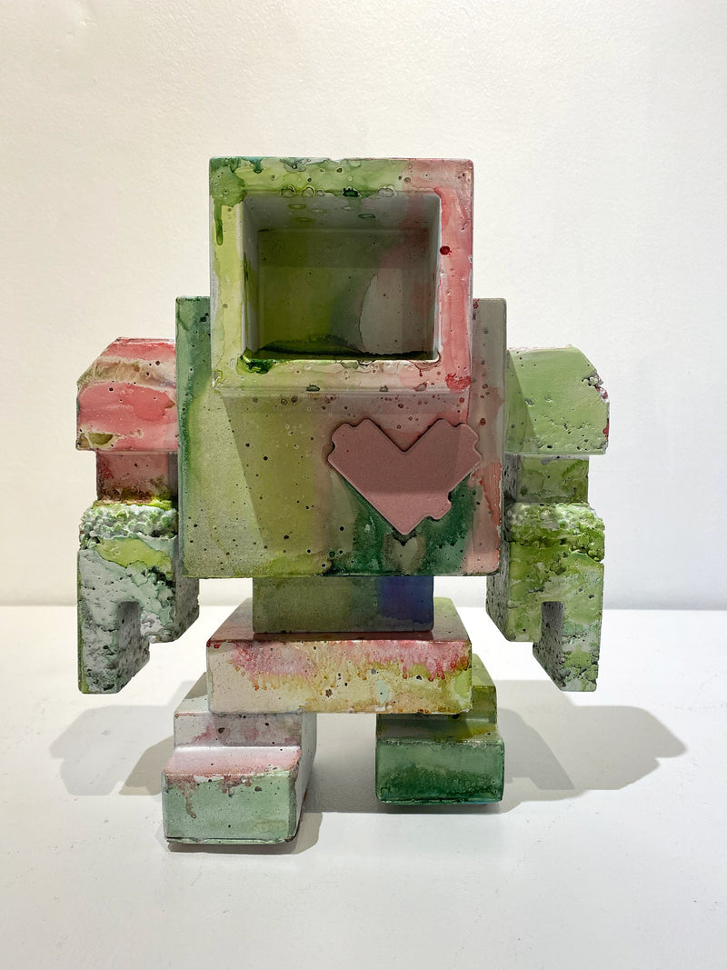 Blossom (Pink and Green Collaboration with mainaarts.com), 12" x 12" x 10" Sculpture M. Del Degan