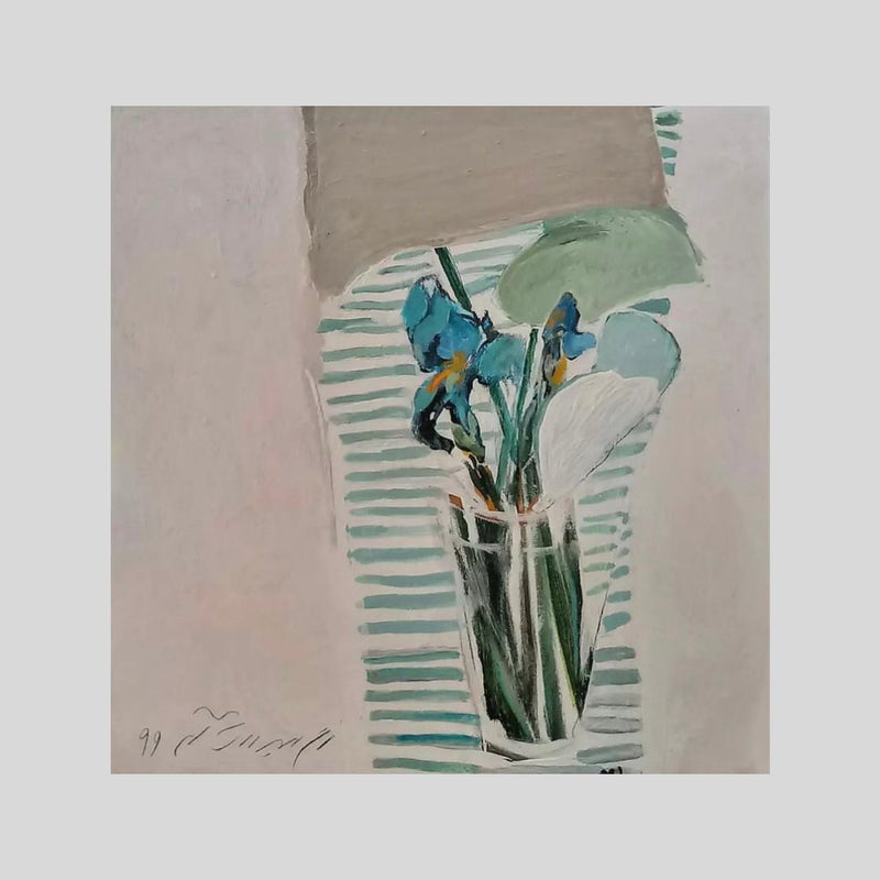 Blue Iris, 12" x 16" Painting Farah Abolghasem