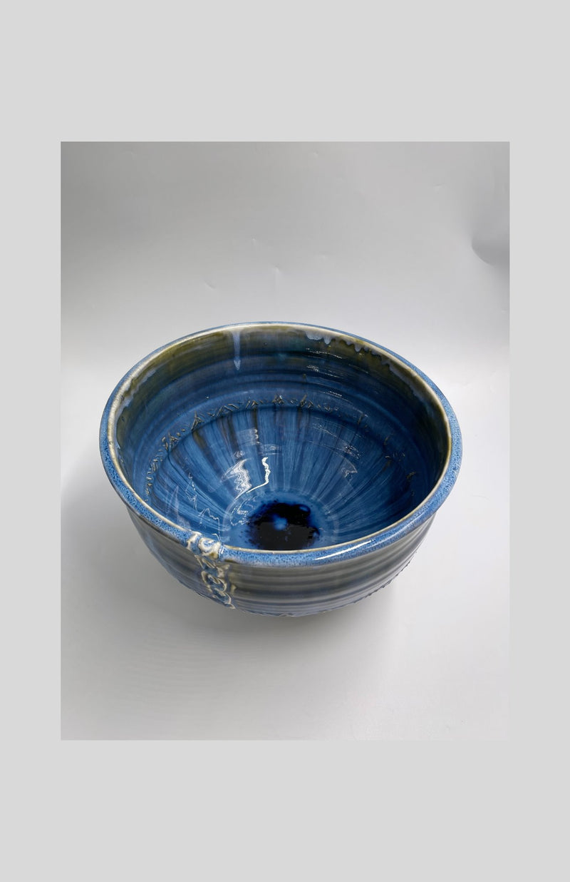 "Blue Runny Bowl," 7.5" x 11.5" x 11.5" Painting C. Goldnau