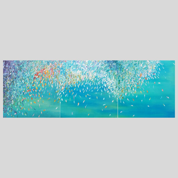 Bursting Triptych, 90" x 30" Painting Kate Taylor