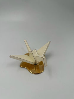 Ceramic Crane Linear Detailing 4" x 5.5" Craft Neda Mazhari