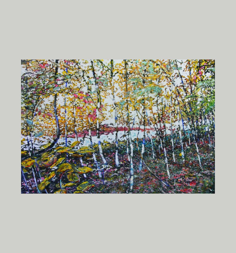 Colours Scattered Across Autumn Georgen Bay, 24" x 36" Painting M. Zarowsky