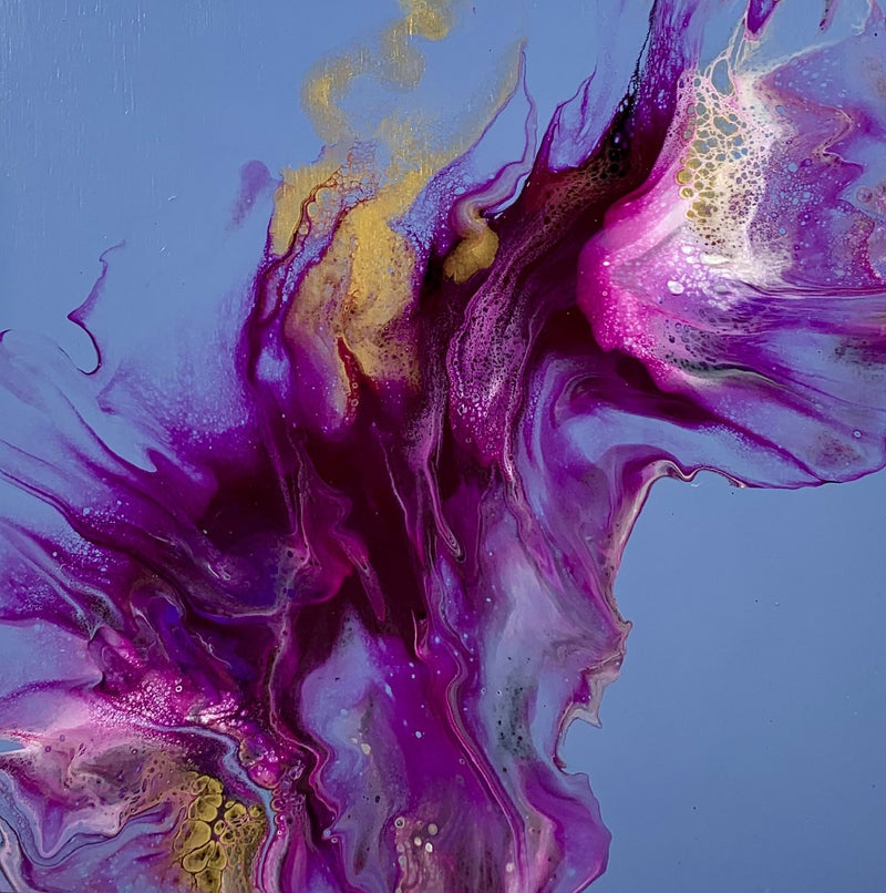 Expressions of Purple, 6" x 6" Painting W. Mataija
