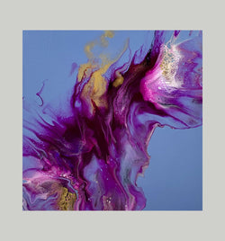 Expressions of Purple, 6" x 6" Painting W. Mataija