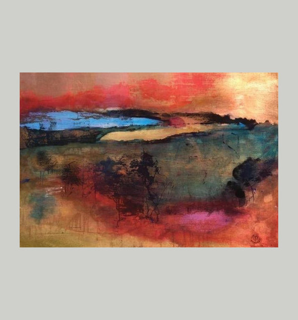 Grimson Cloud, 22" x 30" Painting M. Hanson