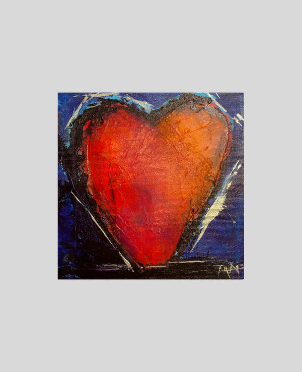 Heart #1, 6" x 6" Painting M. Freedman