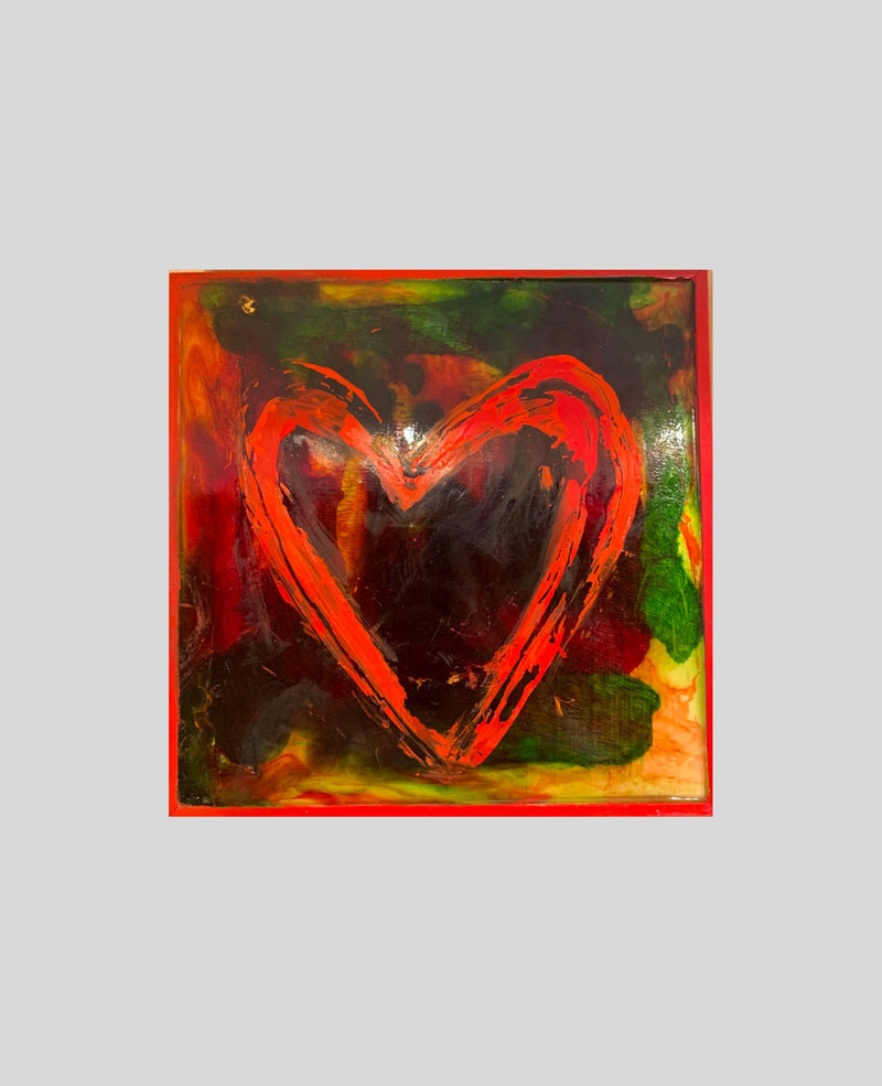 Heart #2, 10" x 10" Painting M. Freedman