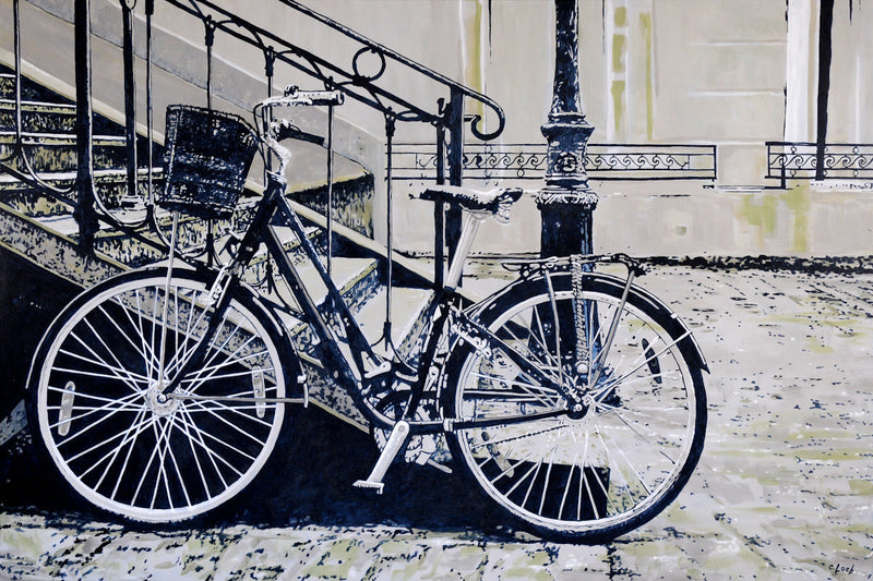 Henri's Bike, 40" x 60" Painting Carol Loeb