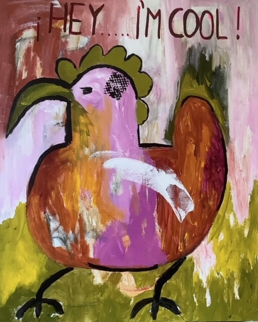 Hey I'm Cool, 30" x 24" Painting Libby Sims