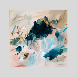 "Jardin Azul", 30" x 30" Painting Maria Moreno
