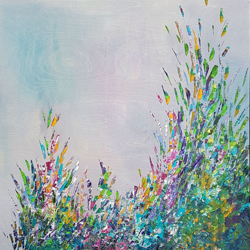 Lavender Garden, 36" x 36" Painting K. Taylor