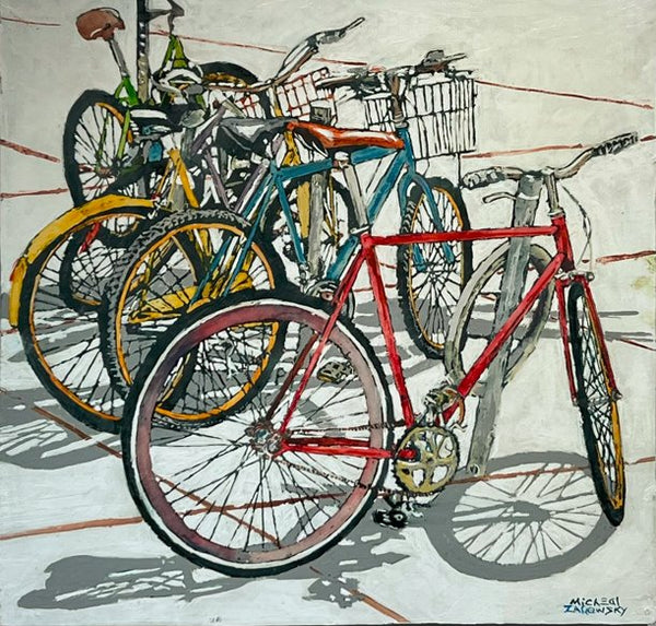 Lido Bikes (133), 23" x 24" Painting Micheal Zarowsky