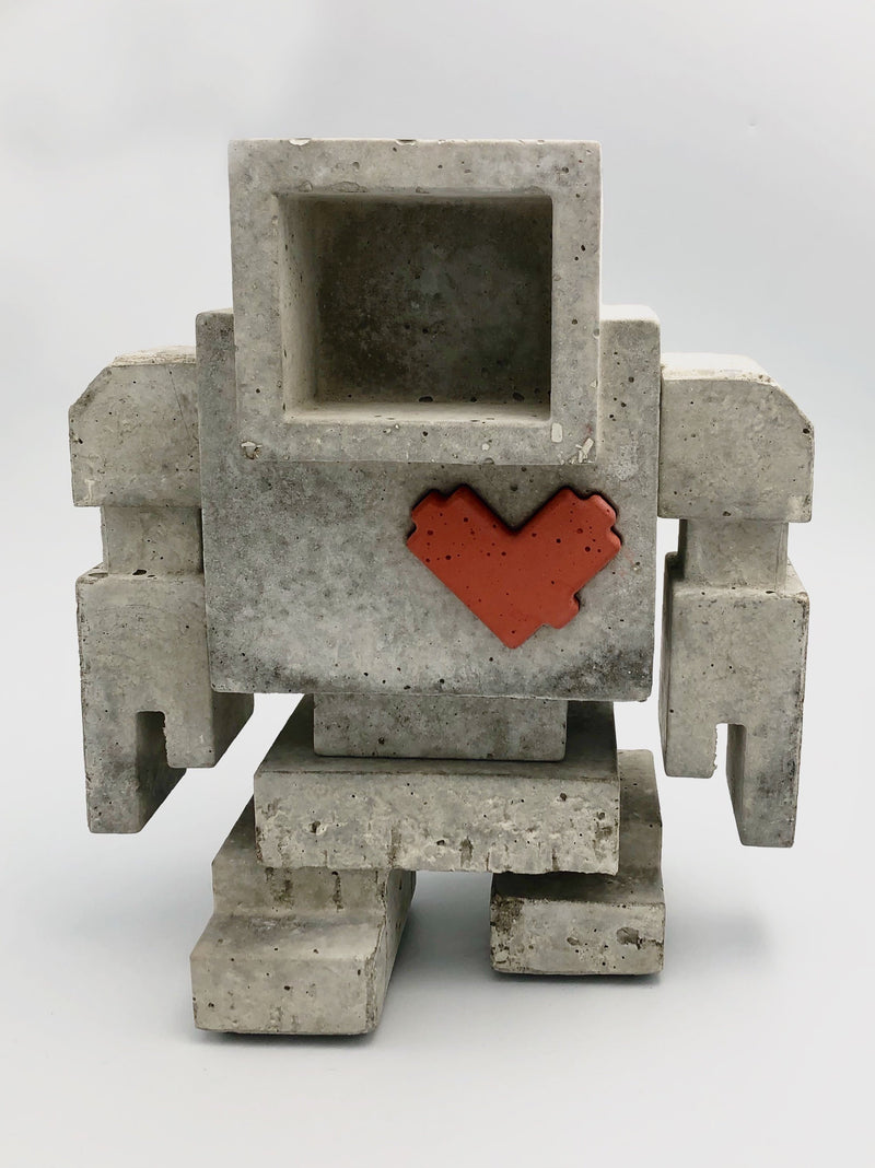Lovebot, 12" x 10" x 9" Sculpture M. Del Degan