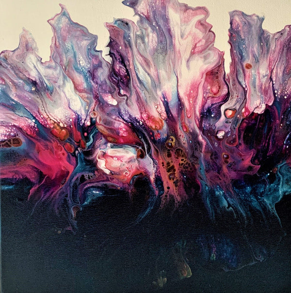 Magenta Aspirations, 14" x 14" Painting W. Mataija