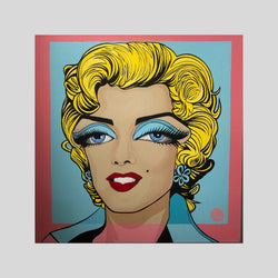 Marilyn, Warhol Style, 24" x 24" Painting M. Vella