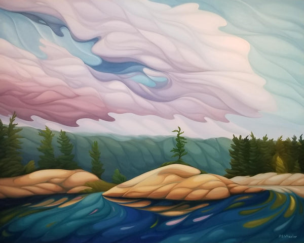 Past the Chute, French River, 48" x 60" Painting Jan Wheeler