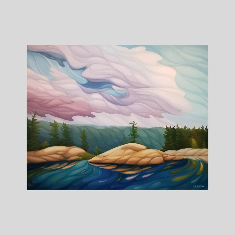 Past the Chute, French River, 48" x 60" Painting Jan Wheeler