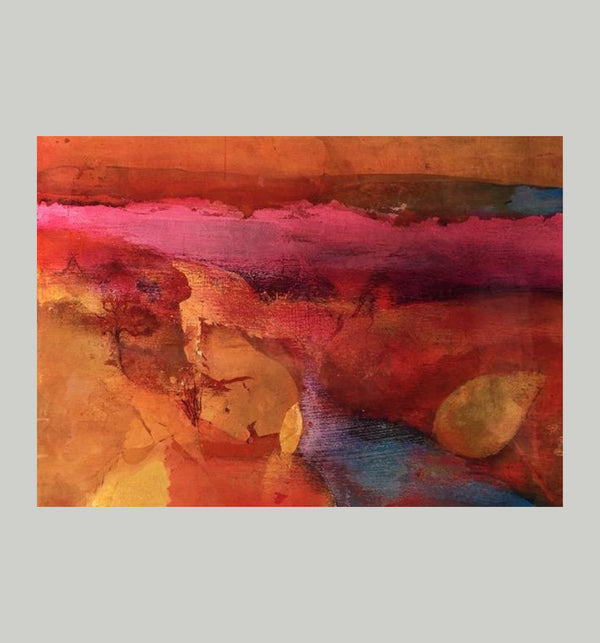 Pink Cloud Drifts In, 24" x 30" Painting M. Hanson